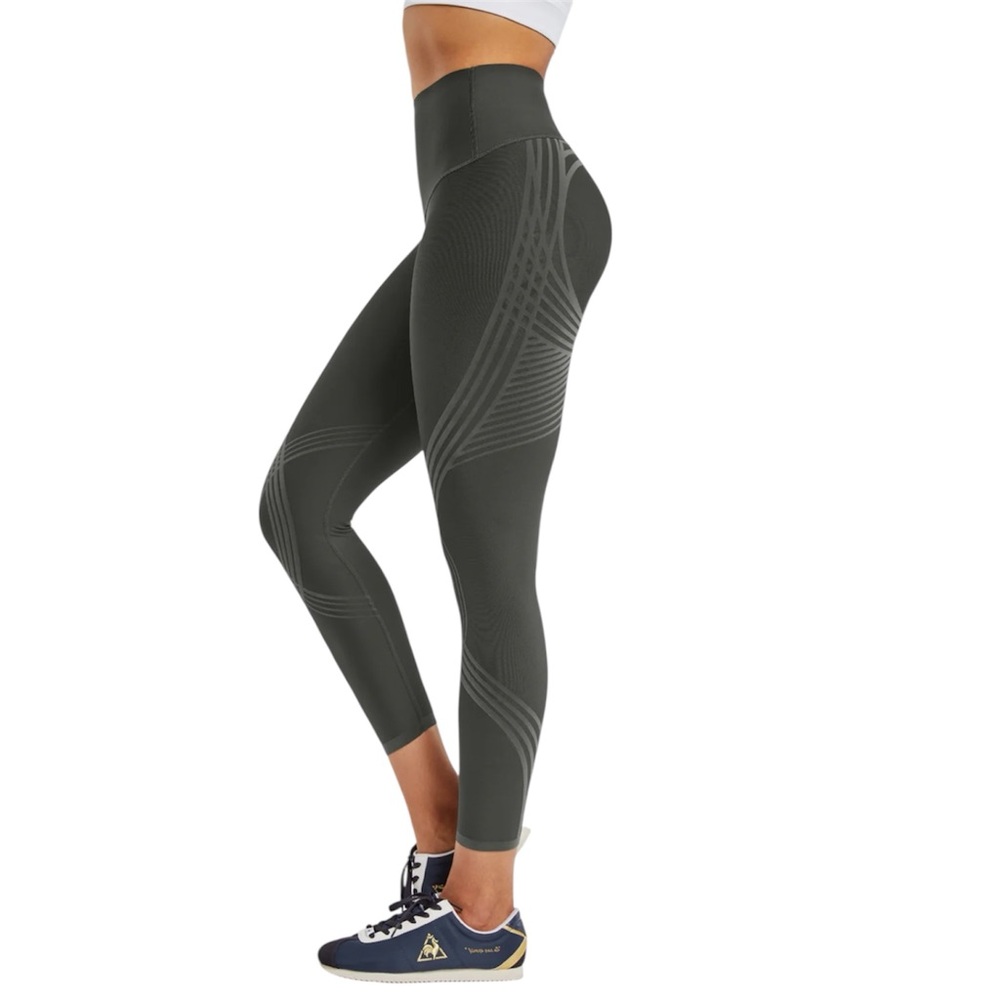 Fanka Reversible Body Sculpt Leggings 7/8 Size Small Dark Gray Olive